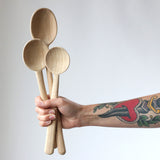 Handmade Wild Cherry Round Wooden Spoon Medium