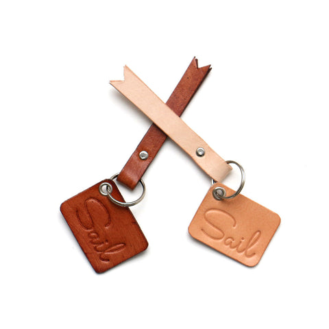 Sail Handmade Leather Ribbon Key Ring