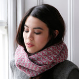 Rose B. Brown Chequer Circle Scarf - Rose