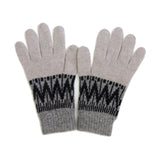 Rose B. Brown Chevron Gloves - Putty