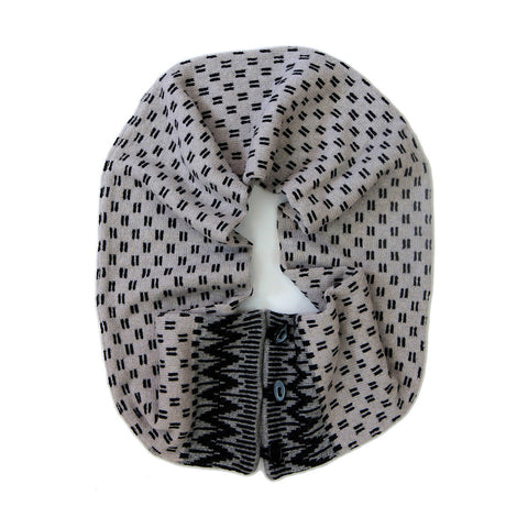 Rose B. Brown Chevron Circle Scarf - Putty